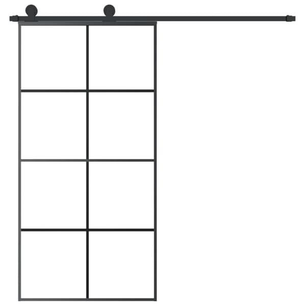 vidaXL skydedør med hardwaresæt 102,5x205 cm sikkerhedsglas aluminium