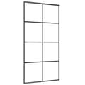 Miniatyrbillede 5 af 10: vidaXL skydedør med hardwaresæt 102,5x205 cm sikkerhedsglas aluminium