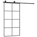 Miniatyrbillede 2 af 10: vidaXL skydedør med hardwaresæt 102,5x205 cm sikkerhedsglas aluminium