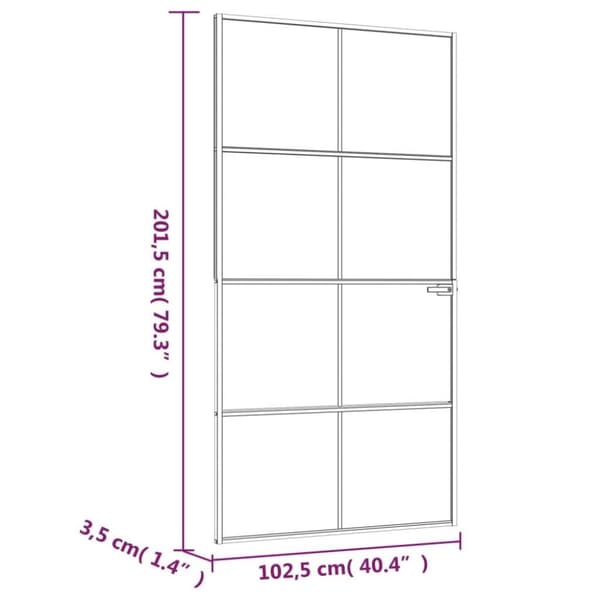 vidaXL dør 102x201,5 cm hærdet glas og aluminium sort