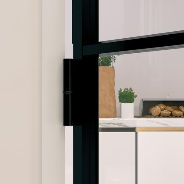 vidaXL dør 76x201,5 cm hærdet glas og aluminium sort