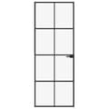 Miniatyrbillede 2 af 9: vidaXL dør 76x201,5 cm hærdet glas og aluminium sort