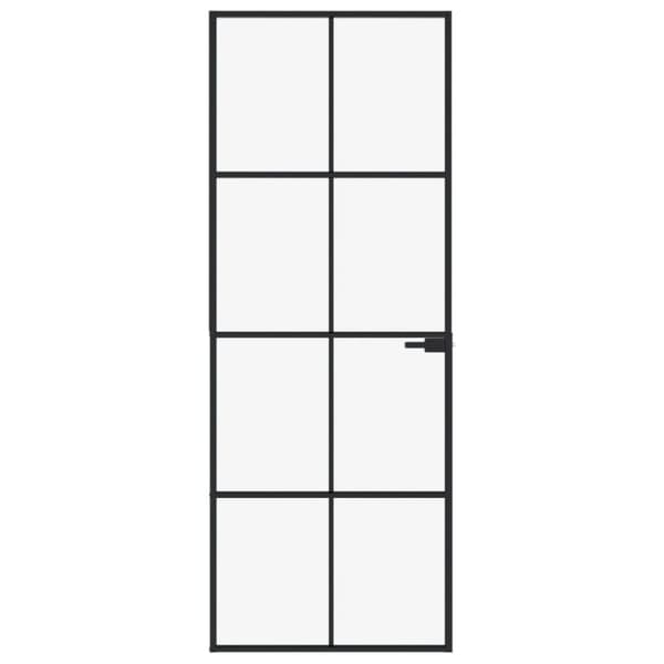 vidaXL dør 76x201,5 cm hærdet glas og aluminium sort