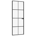 Miniatyrbillede 1 af 9: vidaXL dør 76x201,5 cm hærdet glas og aluminium sort