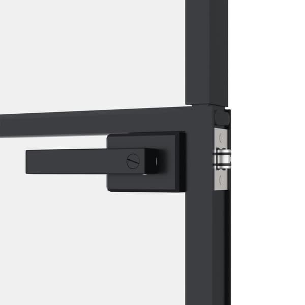 vidaXL dør 83x201,5 cm hærdet glas og aluminium sort
