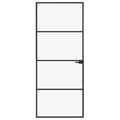 Miniatyrbillede 2 af 9: vidaXL dør 83x201,5 cm hærdet glas og aluminium sort