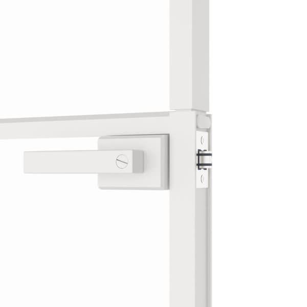 vidaXL dør 93x201,5 cm hærdet glas og aluminium hvid
