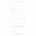 Miniatyrbillede 1 af 9: vidaXL dør 93x201,5 cm hærdet glas og aluminium hvid