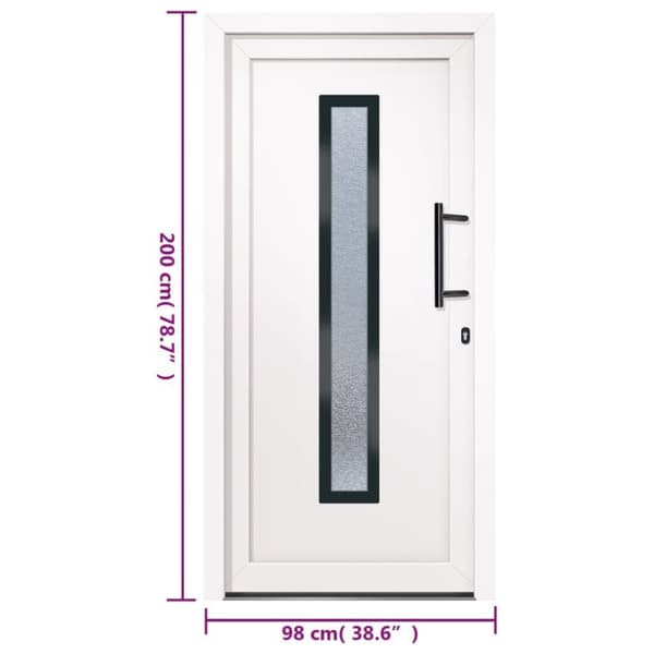 vidaXL hoveddør 98x200 cm PVC hvid