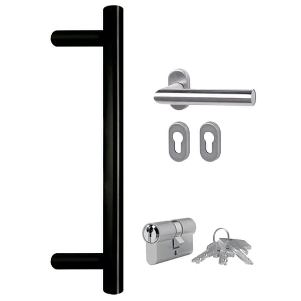 vidaXL hoveddør 98x208 cm PVC antracitgrå