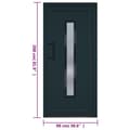 Miniatyrbillede 11 af 11: vidaXL hoveddør 98x208 cm PVC antracitgrå