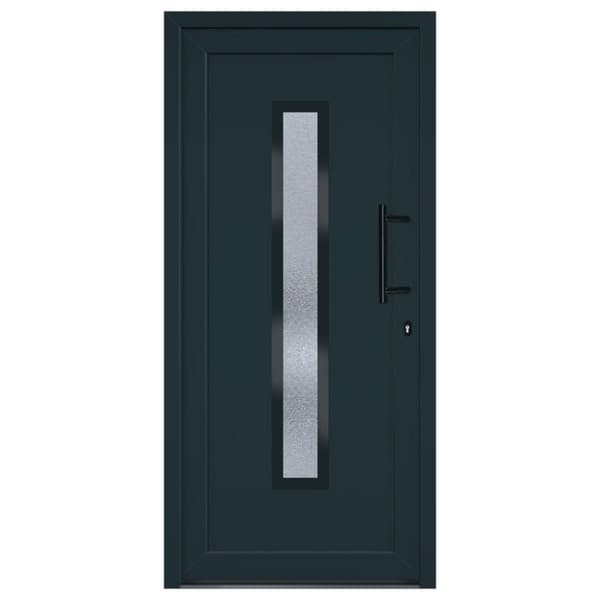 vidaXL hoveddør 98x208 cm PVC antracitgrå