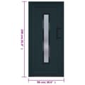 Miniatyrbillede 11 af 11: vidaXL hoveddør 98x208 cm PVC antracitgrå