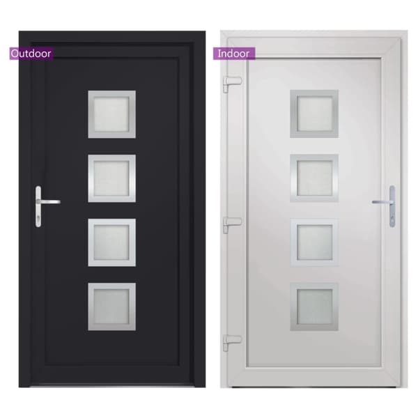 vidaXL hoveddør 98x200 cm PVC antracitgrå