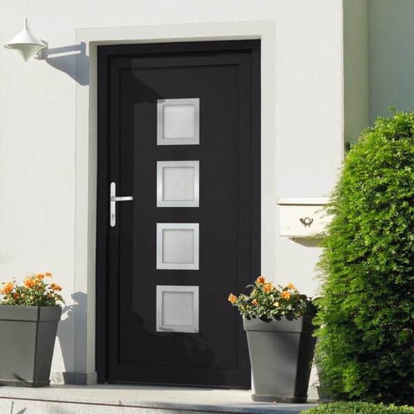 vidaXL hoveddør 98x200 cm PVC antracitgrå