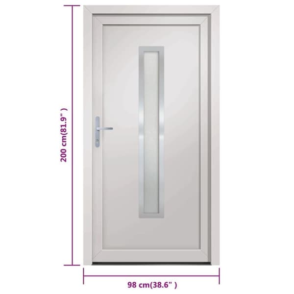 vidaXL hoveddør 98x200 cm PVC hvid