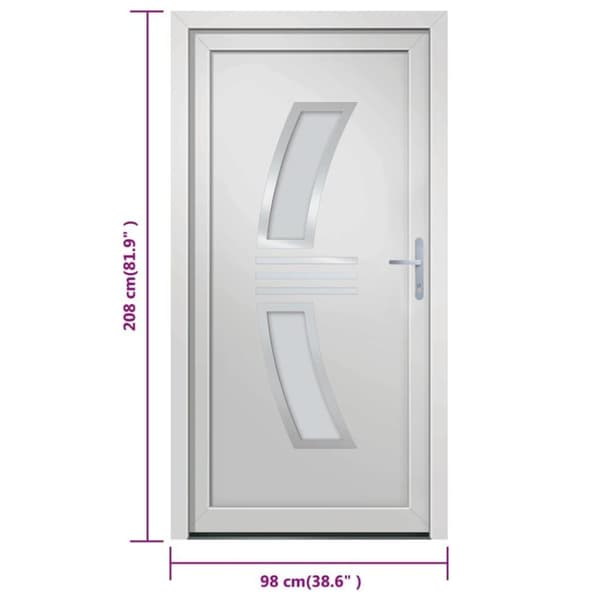 vidaXL Ytterdörr vit 98x208 cm PVC