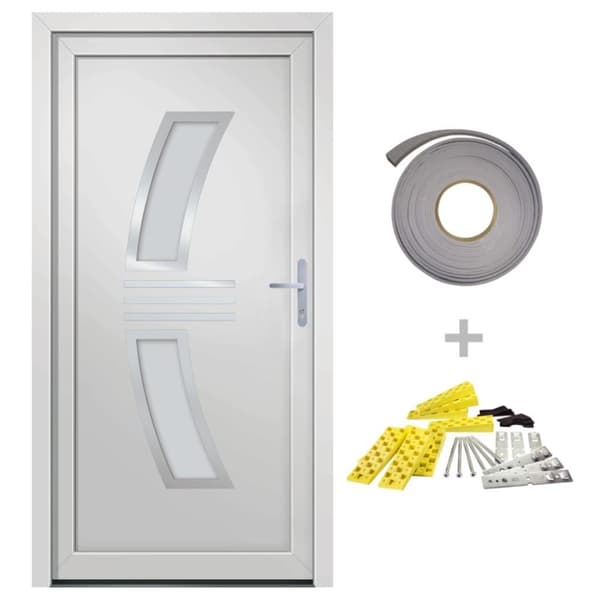 vidaXL Ytterdörr vit 98x208 cm PVC