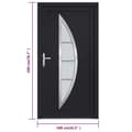Miniatyrbild 10 av 11: vidaXL Ytterdörr antracit 108x200 cm PVC