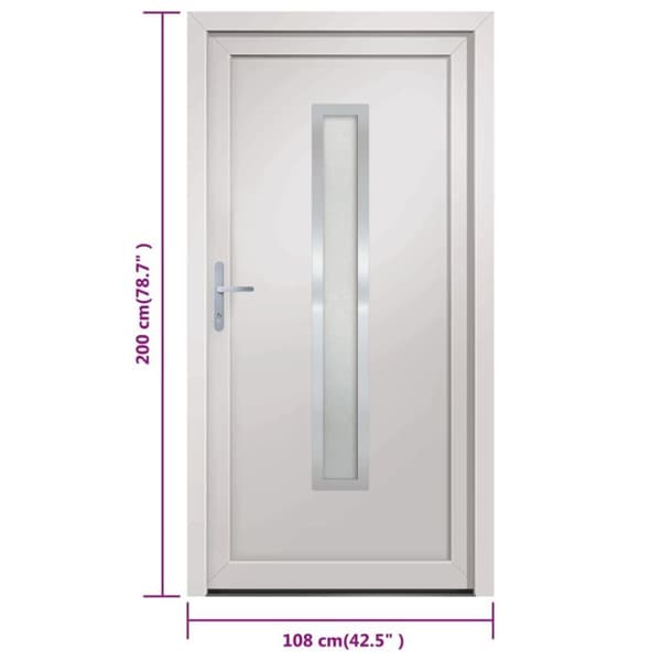 vidaXL Ytterdörr vit 108x200 cm PVC