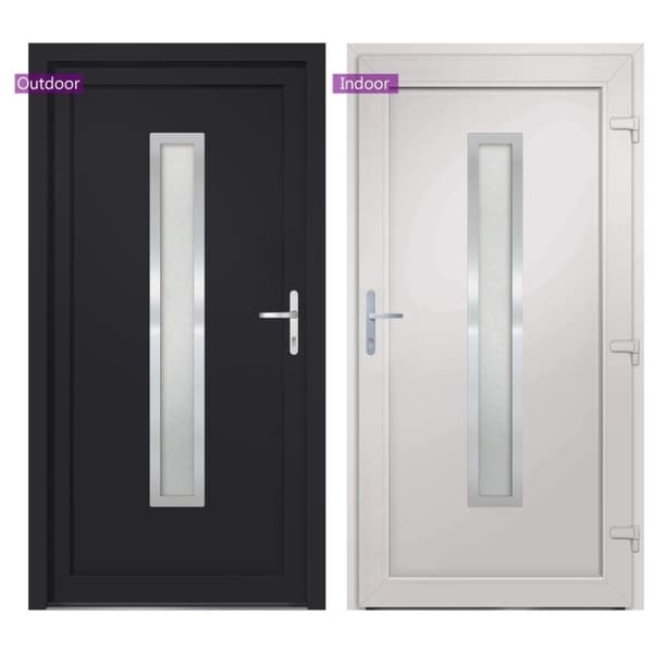 vidaXL hoveddør 108x200 cm PVC antracitgrå