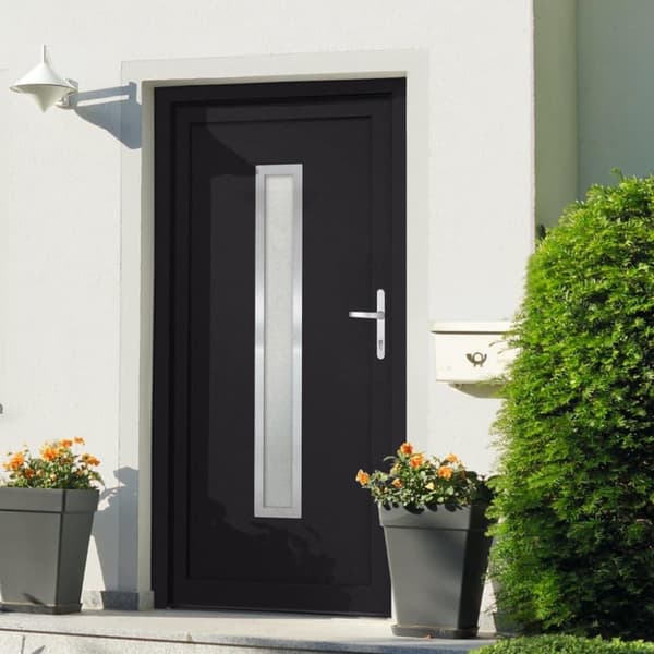 vidaXL hoveddør 108x200 cm PVC antracitgrå