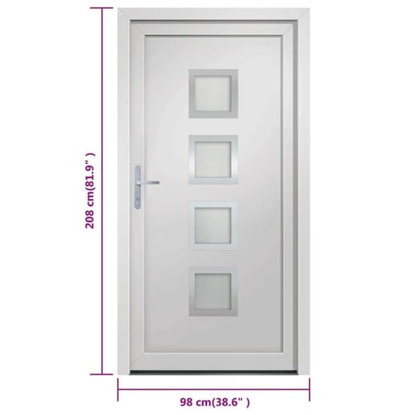 vidaXL Ytterdörr vit 98x208 cm PVC