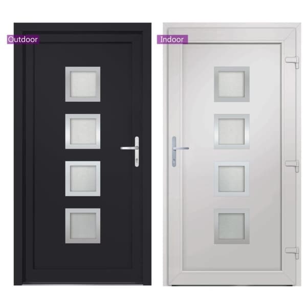 vidaXL Ytterdörr antracit 98x200 cm PVC