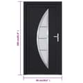 Miniatyrbild 10 av 11: vidaXL Ytterdörr antracit 98x200 cm PVC