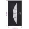 Miniatyrbild 10 av 11: vidaXL Ytterdörr antracit 108x200 cm PVC