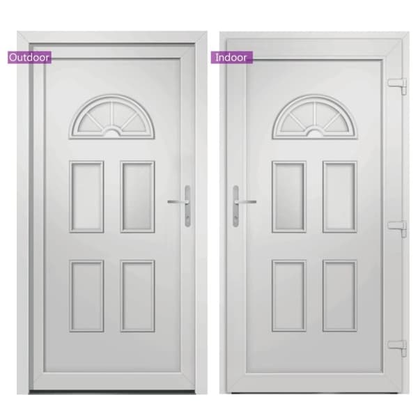 vidaXL Ytterdörr vit 110x210 cm PVC