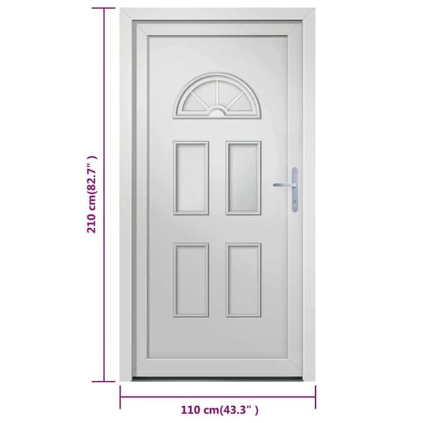 vidaXL Ytterdörr vit 110x210 cm PVC