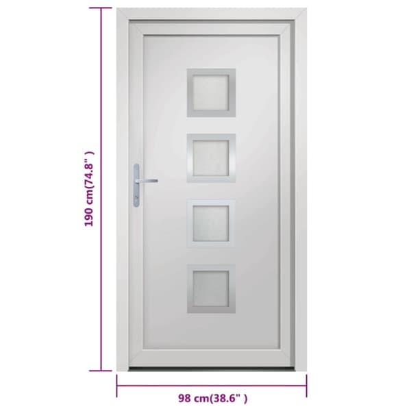 vidaXL Ytterdörr vit 98x190 cm PVC