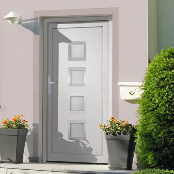 vidaXL Ytterdörr vit 98x190 cm PVC