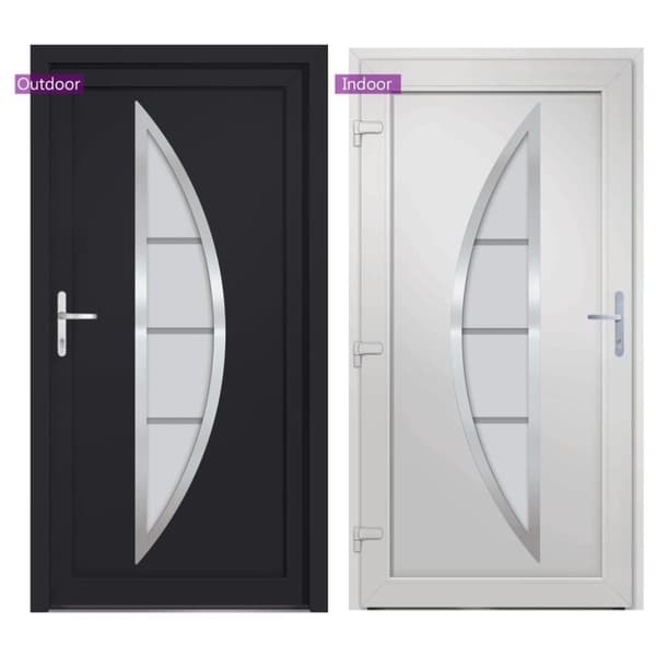 vidaXL hoveddør 88x200 cm PVC antracitgrå