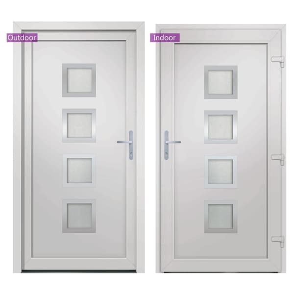 vidaXL Ytterdörr vit 98x190 cm PVC