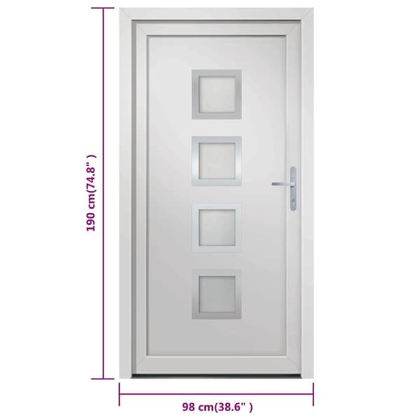 vidaXL Ytterdörr vit 98x190 cm PVC