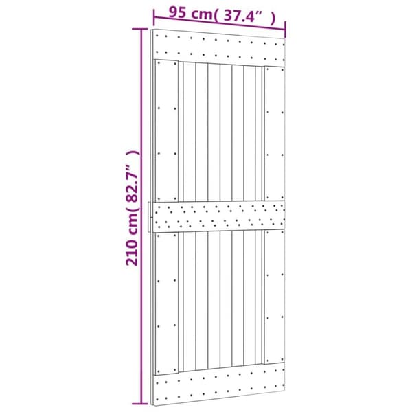 vidaXL Dør NARVIK 95x210 cm heltre furu