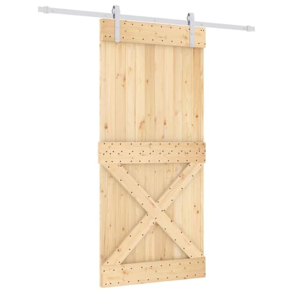 vidaXL skydedør med monteringssæt 95x210 cm massivt fyrretræ