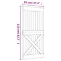 Miniatyrbilde 11 av 11: vidaXL Skyvedør med monteringstilbehør 95x210 cm heltre furu