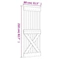 Miniatyrbilde 11 av 11: vidaXL Skyvedør med monteringstilbehør 80x210 cm heltre furu
