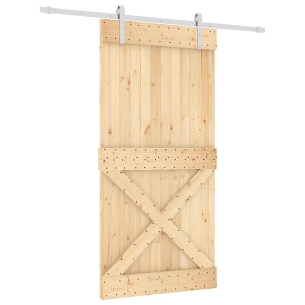 vidaXL skydedør med monteringssæt 100x210 cm massivt fyrretræ
