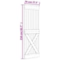 Miniatyrbilde 10 av 11: vidaXL Skyvedør med monteringstilbehør 70x210 cm heltre furu
