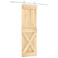 Miniatyrbilde 1 av 11: vidaXL Skyvedør med monteringstilbehør 70x210 cm heltre furu