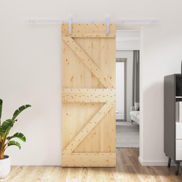 vidaXL Skyvedør med monteringstilbehør 80x210 cm heltre furu