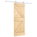 Miniatyrbilde 1 av 11: vidaXL Skyvedør med monteringstilbehør 80x210 cm heltre furu