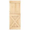 Miniatyrbilde 3 av 11: vidaXL Skyvedør med monteringstilbehør 80x210 cm heltre furu
