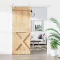 Miniatyrbilde 11 av 11: vidaXL Skyvedør med monteringstilbehør 80x210 cm heltre furu