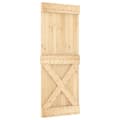 Miniatyrbilde 2 av 11: vidaXL Skyvedør med monteringstilbehør 80x210 cm heltre furu