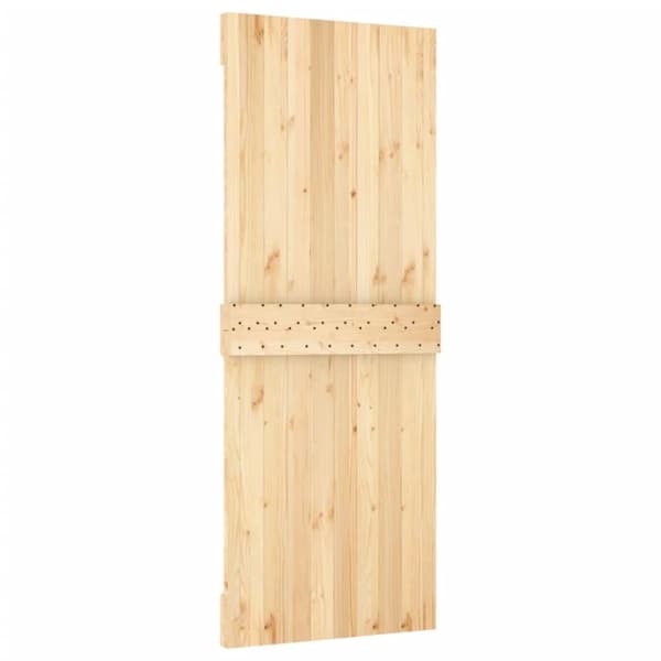 vidaXL Skjutdörr med beslag 80x210 cm massiv furu